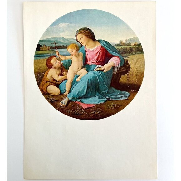 The Alba Madonna Raphael Colorplate Art Print 1939 Antique Renaissance LGADCP - Picture 3 of 3
